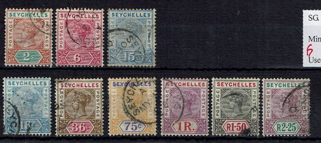 Image of Seychelles SG 28/36 FU British Commonwealth Stamp